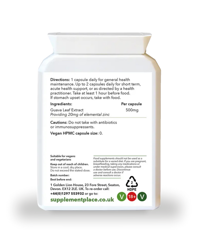 Supplement Place wholefood zinc 20mg 60 capsules (British brand)