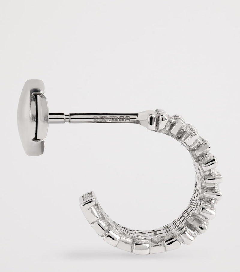 Suzanne Kalan white gold diamond three-row hoop earrings - British product