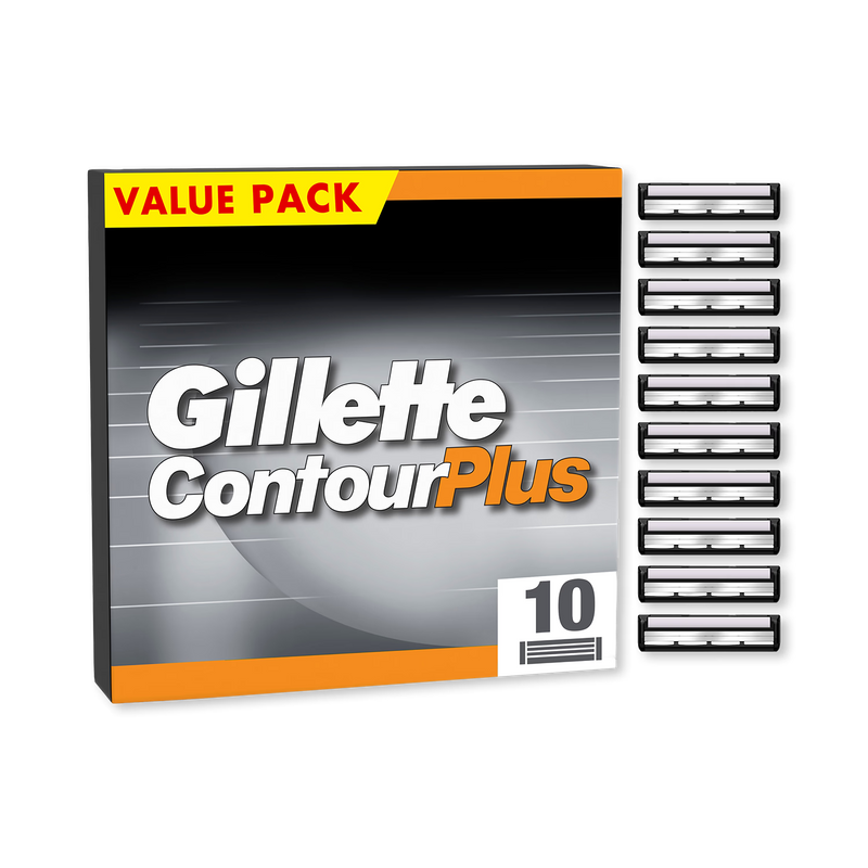 Gillette Contour Plus razor blades 10 refills, imported from the UK