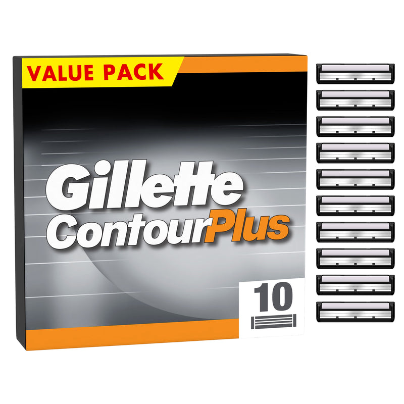 Gillette Contour Plus razor blades 10 refills, imported from the UK