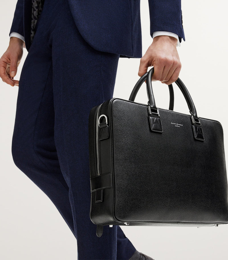 Aspinal of London Mount Street briefcase Saffiano leather (British brand)