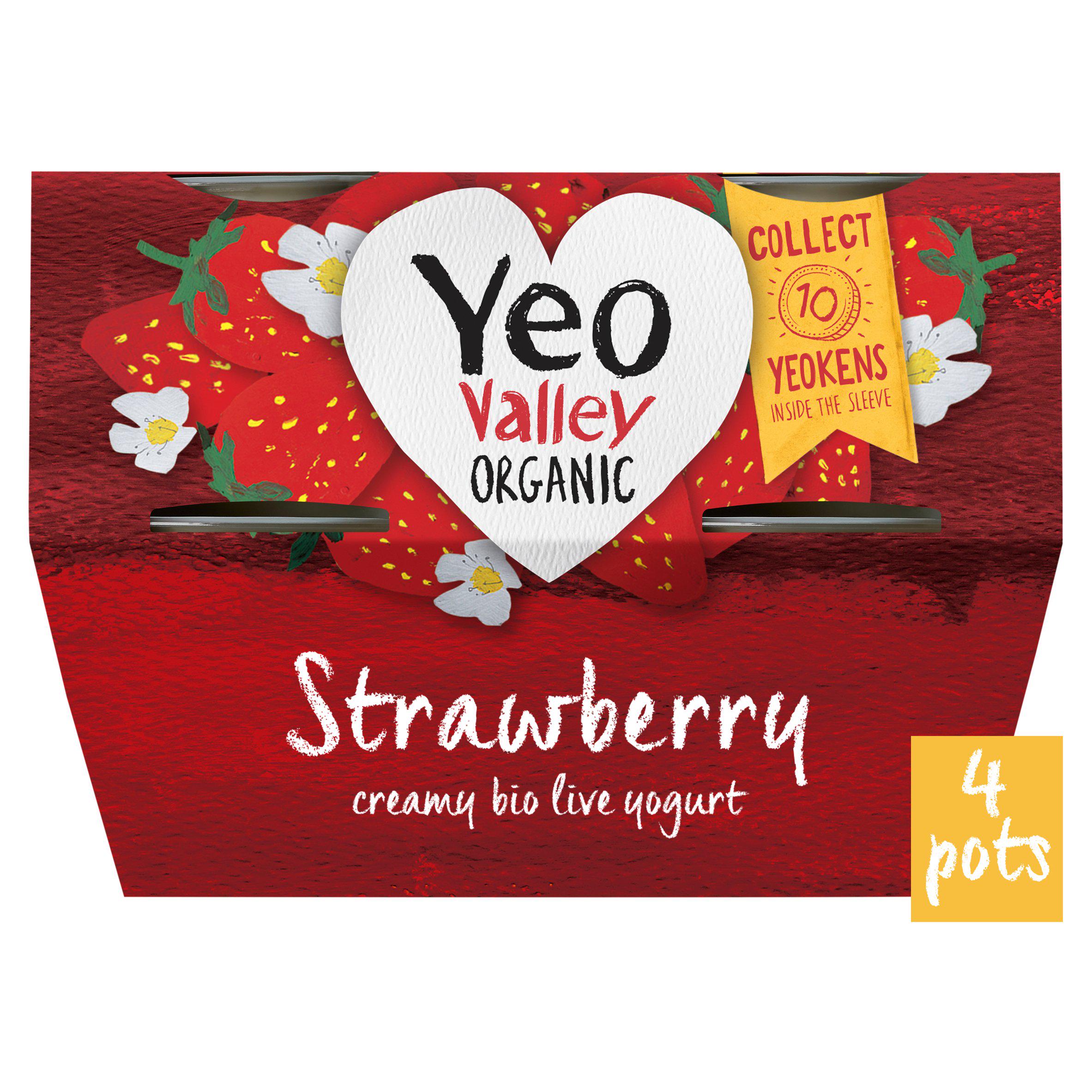 Yeo Valley Organic Strawberry 4x110g GOODS Sainsburys