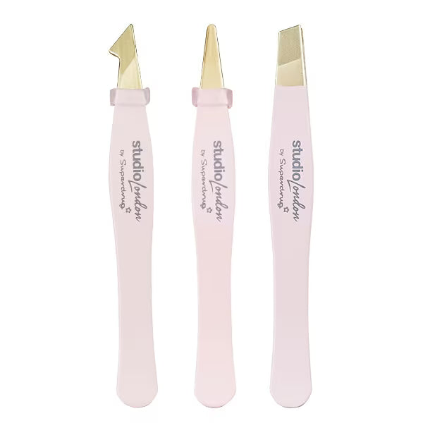 Studio London 3 Mini Stainless Steel Tweezers (British brand)