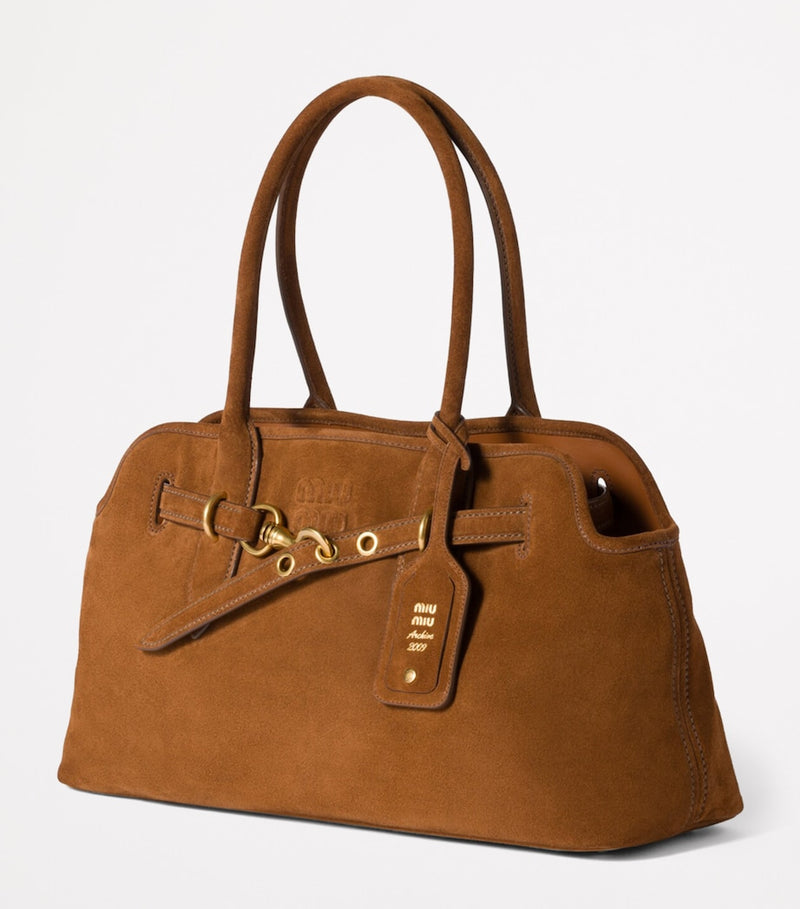 Miu Miu Aventure suede top-handle bag, UK version