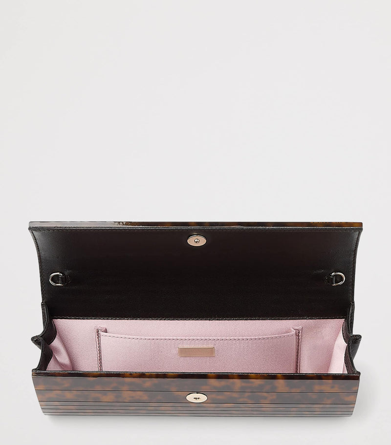 Jimmy Choo Sweetie panelled clutch bag tortoiseshell - British product