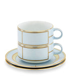 Ginori 1735 Celeste teacup and saucer set, UK version