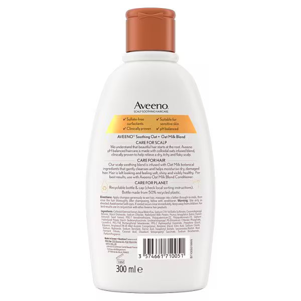 Aveeno Oat Milk Blend Shampoo 300ml bottle, UK version