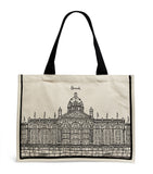 Harrods canvas tote bag with storefront outline - British product