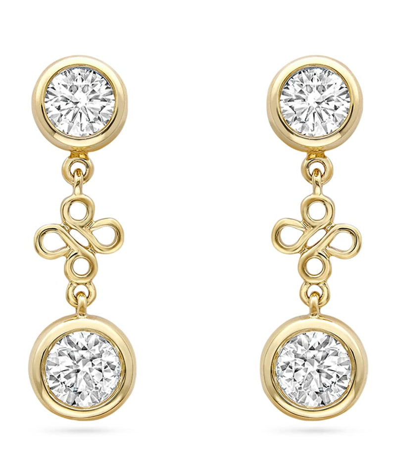 Boodles yellow gold and diamond beach earrings, UK version