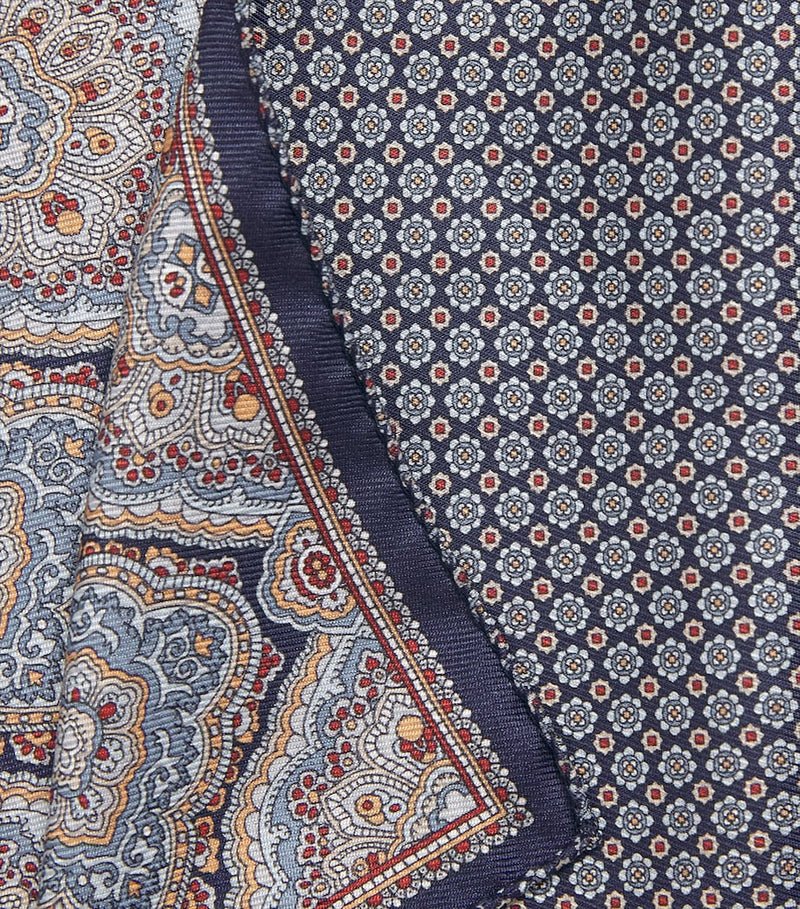 Eton reversible jacquard pocket square 33cm (British brand)