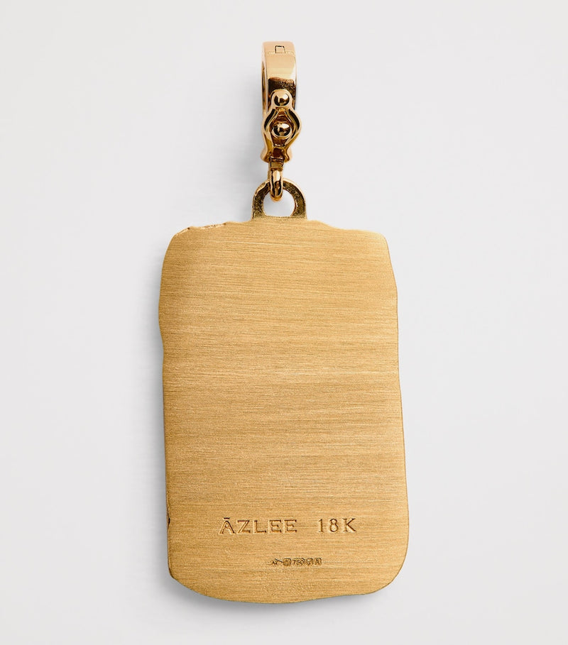 Azlee yellow gold diamond moon phases charm - British product