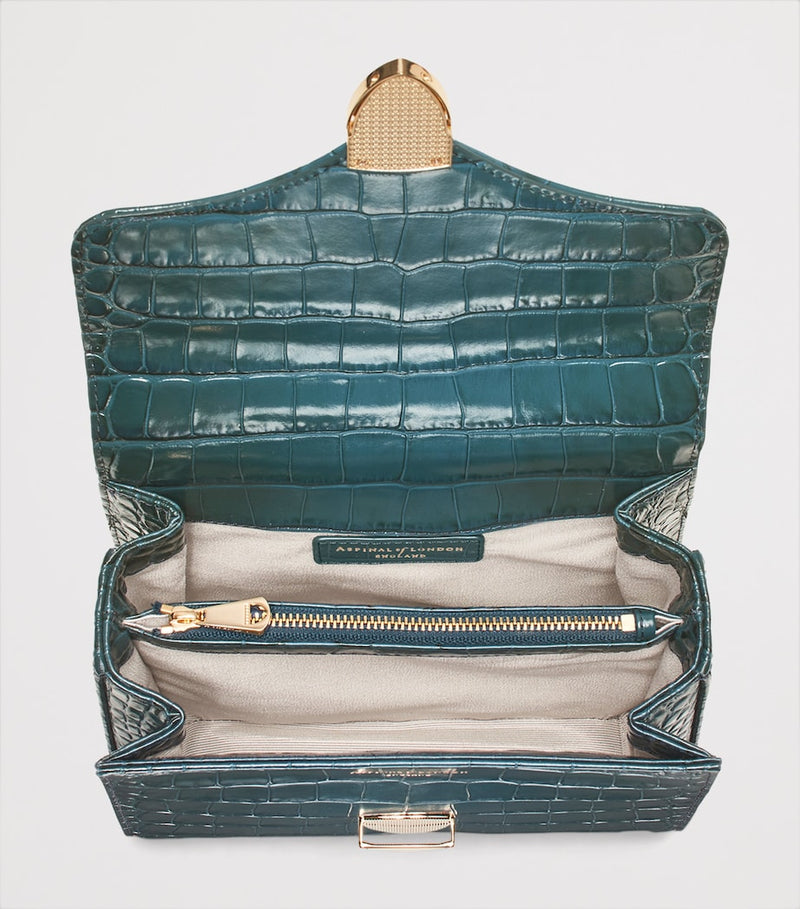 Aspinal of London Mayfair top-handle bag Italian leather shield lock, imported from the UK