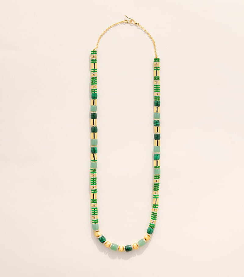 Eddie Borgo patch necklace with jade malachite and crystal, UK version