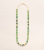 Eddie Borgo patch necklace with jade malachite and crystal, UK version