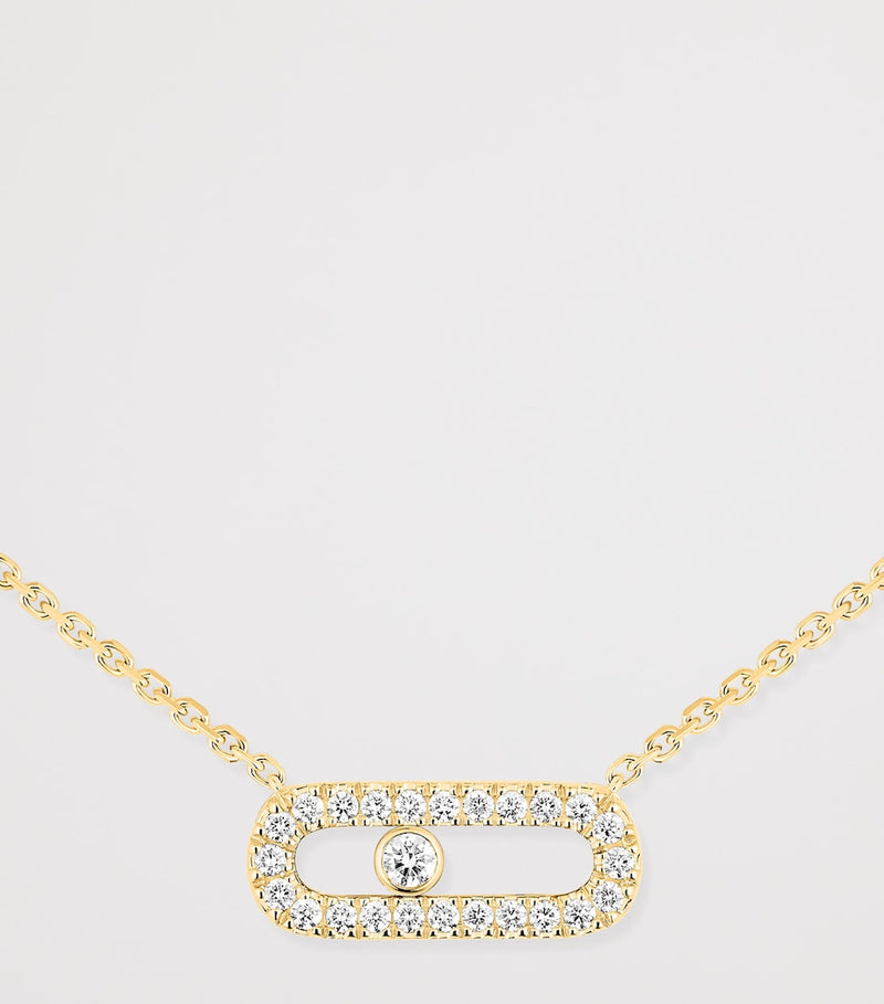 Messika Move Uno yellow gold diamond pavé necklace 0.22ct (British brand)