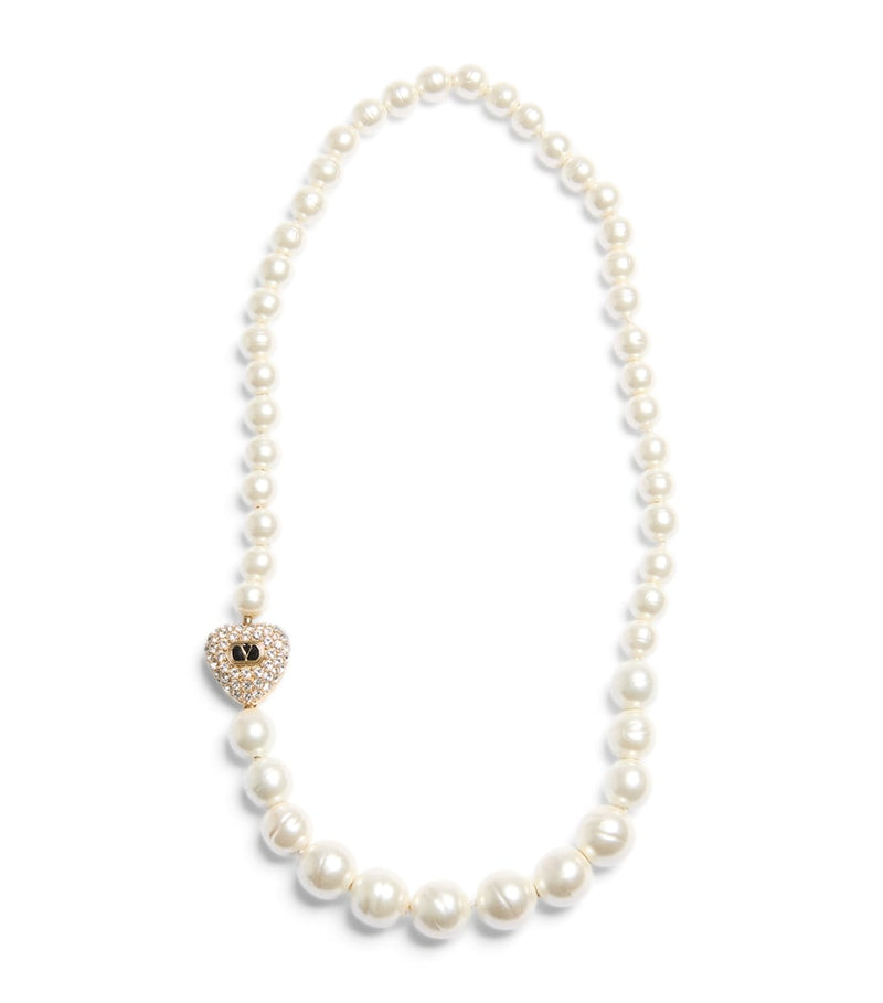 Valentino Garavani Coeur Royal beaded necklace with crystals - British product