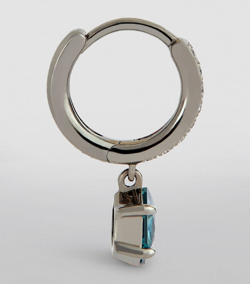 Eva Fehren diamond sapphire hoop earrings, imported from the UK