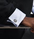 Tateossian sterling silver fossil palm cufflinks, UK version