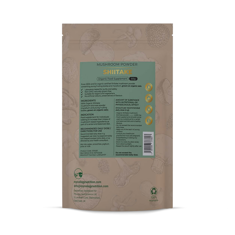 Mycology Nutrition organic shiitake powder 60g - British product
