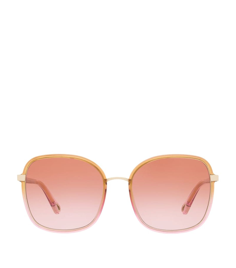 Chloé oversized square sunglasses with graduated tint (British brand)