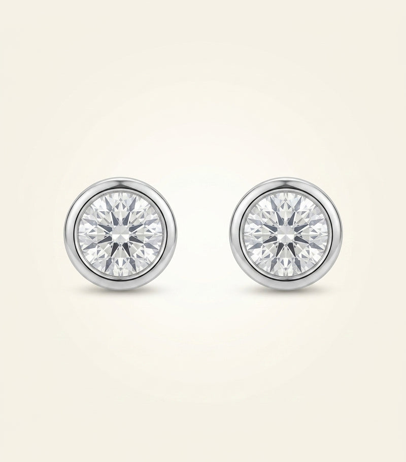 Cartier yellow gold diamond stud earrings 4.5mm - British product