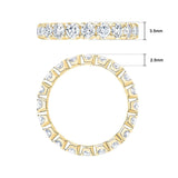 2.00ctw Round Brilliant Cut Diamond Eternity Ring, 18ct Yellow Gold in 6 Sizes - McGrocer