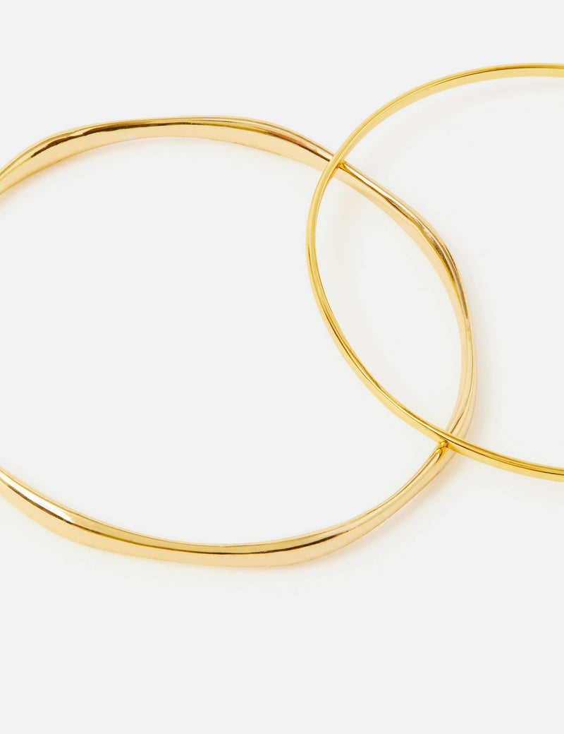 Accessorize 14ct gold plated bangles pack - British product