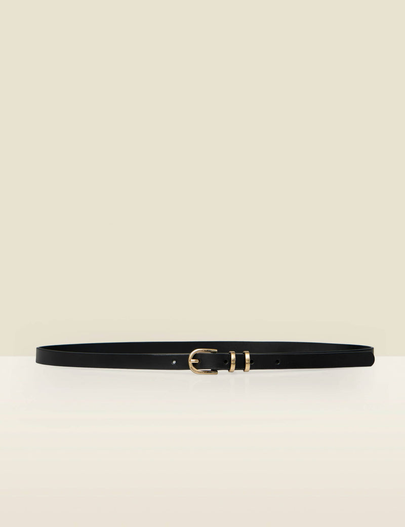Sosandar 2 pack skinny waist belt monochrome gold buckle, UK version