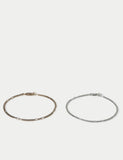 Chain bracelet 2 pack real leather natural stones, imported from UK