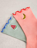White Stuff cotton-rich fruit ankle socks 2 pack - British product