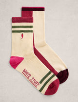 M&S White Stuff 2 Pack Cotton Rich Patterned Ankle High Socks- Buy online at McGrocer