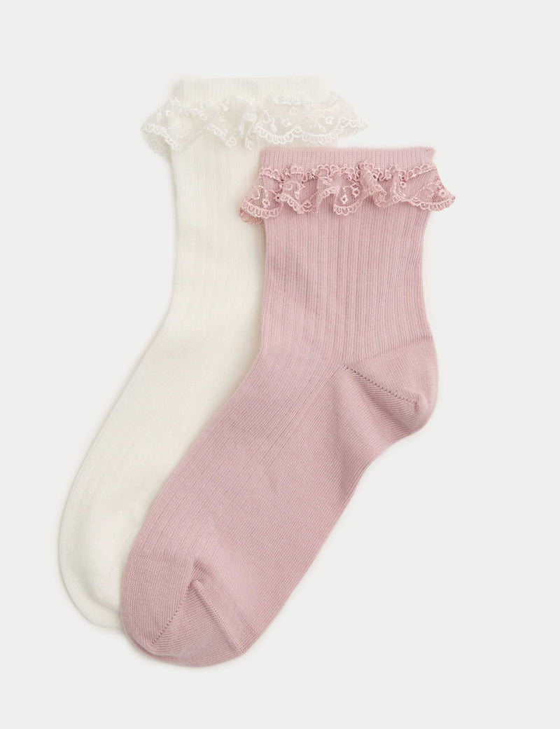 M&S cotton rich quarter socks pack of 2 - British product
