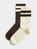M&S cotton rich ribbed crew socks 2 pack (British brand)