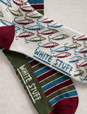 White Stuff socks fish and striped 2 pack - British product