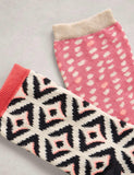 White Stuff geometric ankle socks 2 pack, UK version
