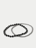 Lava stretch bracelet 2 pack with natural stone, imported from the UK