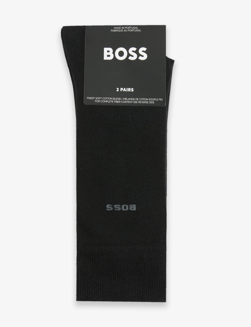 BOSS Logo Baumwollreiche Socken 2er-Pack - Britisches Produkt
