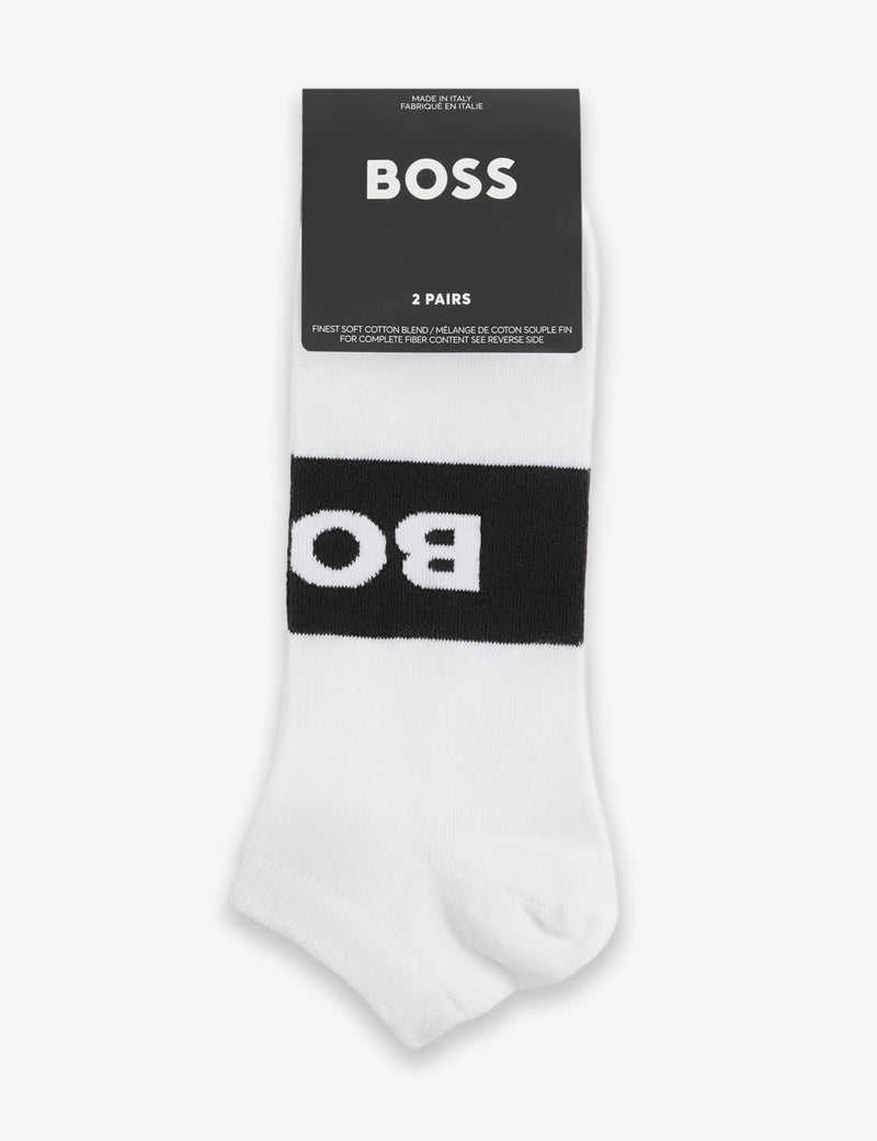 BOSS 2-pack cotton rich logo trainer socks (British brand)