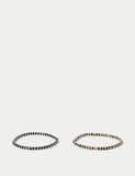 Natural stone stretch bracelet 2 pack, imported from the UK