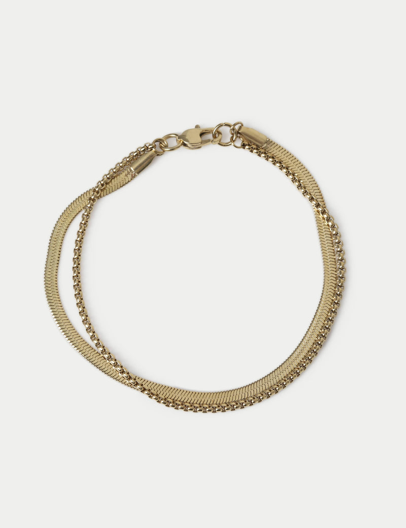 2 pack snake chain bracelet stainless steel - British product