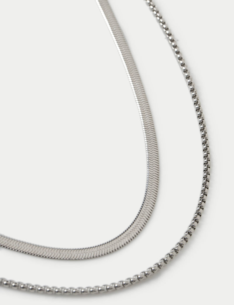 2 pack snake chain necklace stainless steel, UK version
