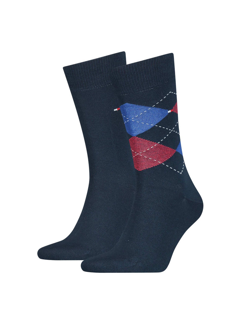 Tommy Hilfiger men's cotton rich argyle socks 2 pack - British product