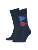 Tommy Hilfiger men's cotton rich argyle socks 2 pack - British product