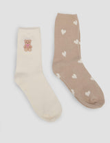 M&S Boux Avenue 2 Pack Teddy Bear Fluffy Socks- Buy online at McGrocer