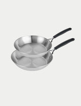 M&S Prestige 2 Piece Made to Last Stainless Steel Frying Pans (20cm & 24cm)- Buy online at McGrocer