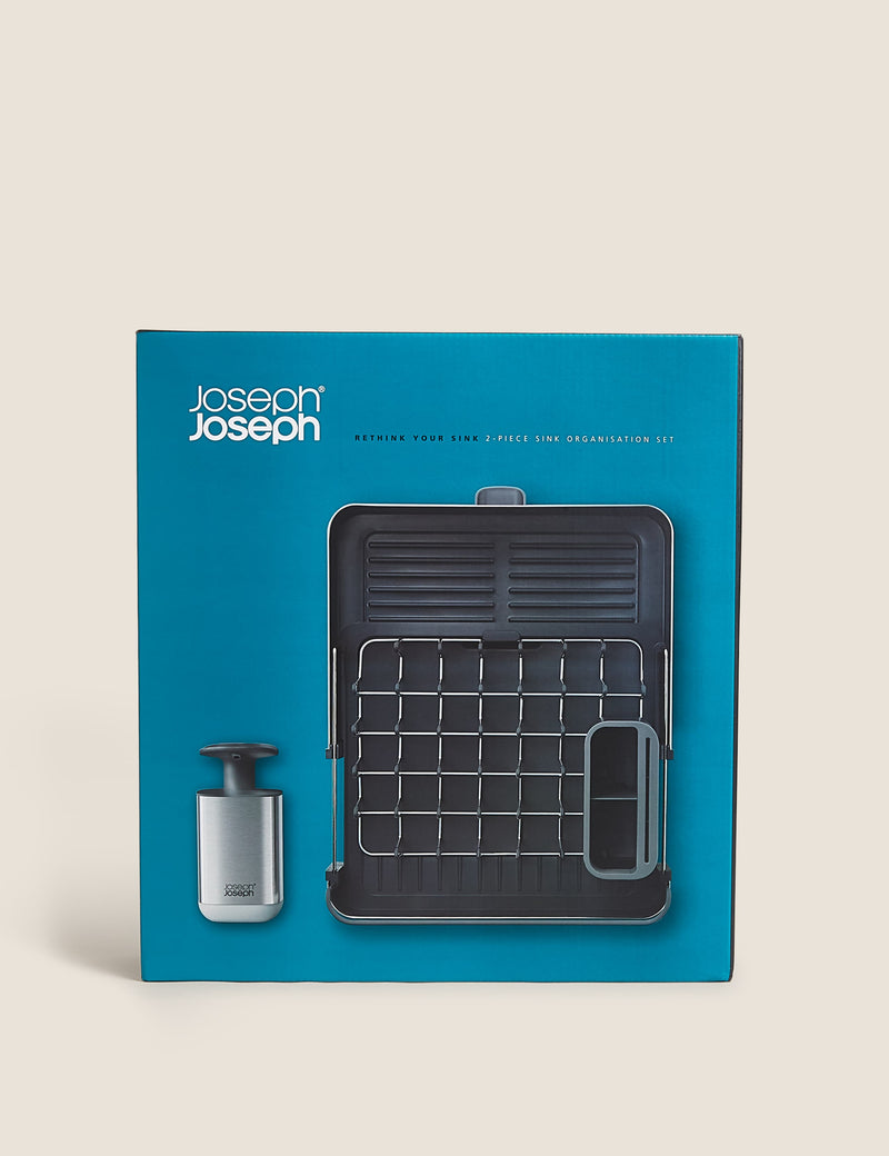 Joseph Joseph Rethink Your Sink dish rack and soap dispenser set imported from the UK