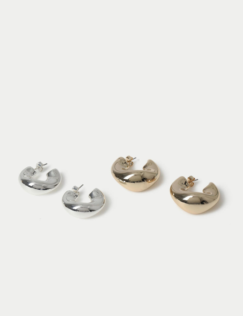 Chunky hoop earrings made of acrylic (British brand)