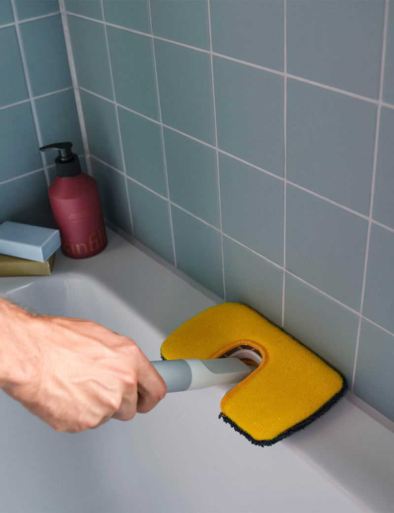 Joseph Joseph 2-in-1 scrubber with microfibre and scourer, imported from the UK