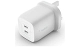 Argos Belkin 65W Power Delivery Dual USB-C GaN Wall Charger White- Buy online at McGrocer