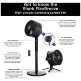 Shark FlexBreeze Pedestal Fan Black 13 inch, imported from the UK